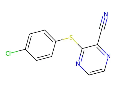 3-[(4-Chlorophenyl)sulfanyl]-2-pyrazinecarbonitrile structure