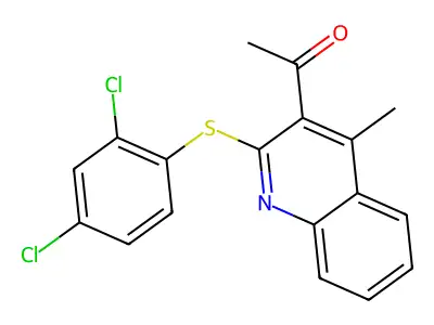 1-{2-[(2,4-Dichlorophenyl)sulfanyl]-4-methyl-3-quinolinyl}-1-ethanone structure