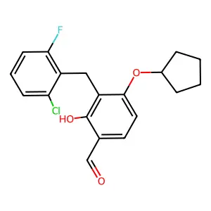 3-(2-Chloro-6-fluorobenzyl)-4-(cyclopentyloxy)-2-hydroxybenzenecarbaldehyde structure