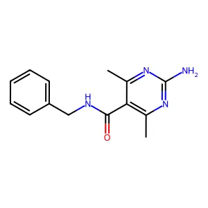 2-amino-N-benzyl-4,6-dimethylpyrimidine-5-carboxamide structure