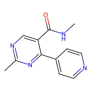 N,2-dimethyl-4-(4-pyridinyl)-5-pyrimidinecarboxamide structure