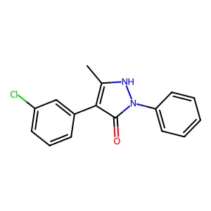4-(3-chlorophenyl)-5-methyl-2-phenyl-1,2-dihydro-3H-pyrazol-3-one structure