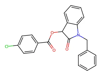 1-benzyl-2-oxo-2,3-dihydro-1H-indol-3-yl 4-chlorobenzenecarboxylate structure