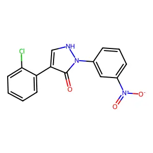 4-(2-chlorophenyl)-2-(3-nitrophenyl)-1,2-dihydro-3H-pyrazol-3-one structure