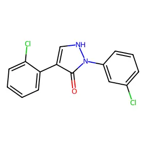 4-(2-chlorophenyl)-2-(3-chlorophenyl)-1,2-dihydro-3H-pyrazol-3-one structure