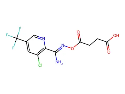 4-[({(Z)-amino[3-chloro-5-(trifluoromethyl)-2-pyridinyl]methylidene}amino)oxy]-4-oxobutanoic acid structure