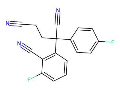 2-(2-Cyano-3-fluorophenyl)-2-(4-fluorophenyl)pentanedinitrile structure