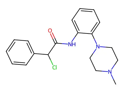 2-chloro-N-[2-(4-methylpiperazin-1-yl)phenyl]-2-phenylacetamide structure