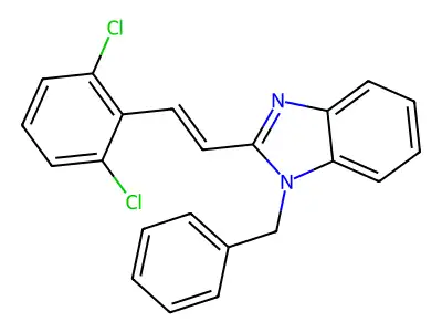 1-Benzyl-2-[2-(2,6-dichlorophenyl)ethenyl]benzimidazole structure