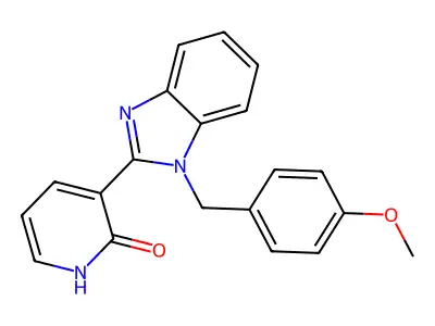 3-[1-(4-methoxybenzyl)-1H-1,3-benzimidazol-2-yl]-2(1H)-pyridinone structure