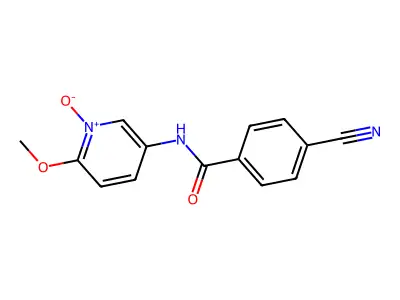 5-[(4-Cyanobenzoyl)amino]-2-methoxy-1-pyridiniumolate structure