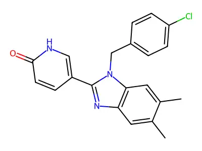 5-[1-(4-chlorobenzyl)-5,6-dimethyl-1H-1,3-benzimidazol-2-yl]-2(1H)-pyridinone structure