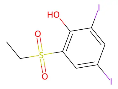2-Ethylsulfonyl-4,6-diiodophenol structure