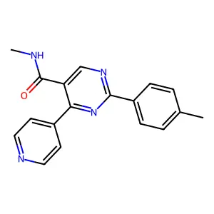 N-methyl-2-(4-methylphenyl)-4-(4-pyridinyl)-5-pyrimidinecarboxamide structure