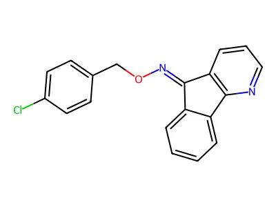 N-[(4-chlorophenyl)methoxy]indeno[1,2-b]pyridin-5-imine structure