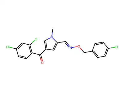 [5-[(4-chlorophenyl)methoxyiminomethyl]-1-methyl-pyrrol-3-yl]-(2,4-dichlorophenyl)methanone structure