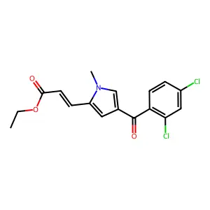 Ethyl 3-[4-(2,4-dichlorobenzoyl)-1-methylpyrrol-2-yl]prop-2-enoate structure