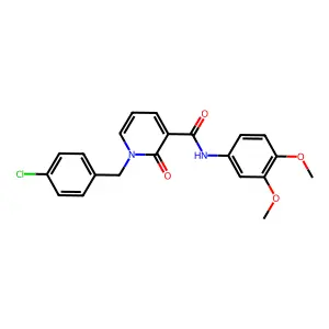 1-[(4-chlorophenyl)methyl]-N-(3,4-dimethoxyphenyl)-2-oxopyridine-3-carboxamide structure