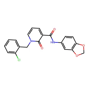 N-(1,3-benzodioxol-5-yl)-1-[(2-chlorophenyl)methyl]-2-oxopyridine-3-carboxamide structure