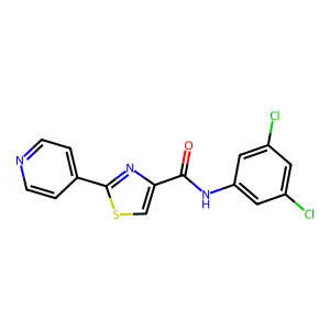 N-(3,5-dichlorophenyl)-2-(4-pyridinyl)-1,3-thiazole-4-carboxamide structure