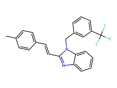2-[2-(4-Methylphenyl)ethenyl]-1-[[3-(trifluoromethyl)phenyl]methyl]benzimidazole structure