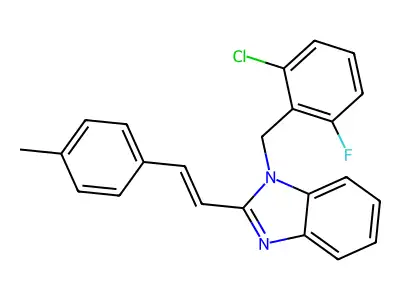 1-[(2-Chloro-6-fluorophenyl)methyl]-2-[2-(4-methylphenyl)ethenyl]benzimidazole structure