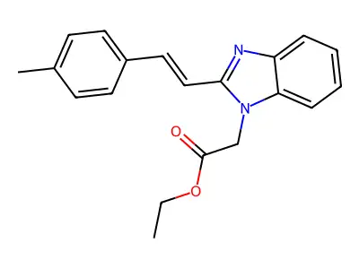 Ethyl 2-[2-[2-(4-methylphenyl)ethenyl]benzimidazol-1-yl]acetate structure