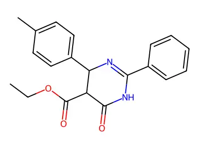 Ethyl 6-hydroxy-4-(4-methylphenyl)-2-phenyl-4,5-dihydro-5-pyrimidinecarboxylate structure