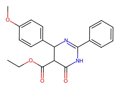 Ethyl 6-hydroxy-4-(4-methoxyphenyl)-2-phenyl-4,5-dihydro-5-pyrimidinecarboxylate structure