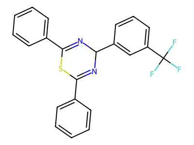2,6-diphenyl-4-[3-(trifluoromethyl)phenyl]-4H-1,3,5-thiadiazine structure