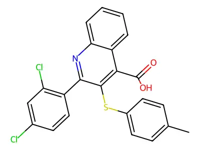 2-(2,4-Dichlorophenyl)-3-[(4-methylphenyl)sulfanyl]-4-quinolinecarboxylic acid structure