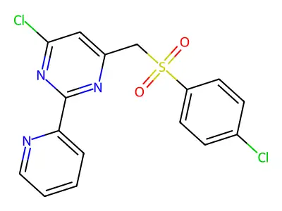4-Chlorophenyl [6-chloro-2-(2-pyridinyl)-4-pyrimidinyl]methyl sulfone structure