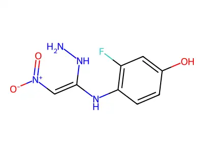 3-Fluoro-4-[(1-hydrazinyl-2-nitroethenyl)amino]phenol structure