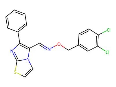 6-phenylimidazo[2,1-b][1,3]thiazole-5-carbaldehyde O-(3,4-dichlorobenzyl)oxime structure