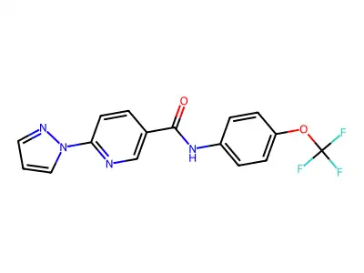6-(1H-pyrazol-1-yl)-N-[4-(trifluoromethoxy)phenyl]nicotinamide structure