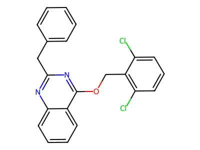 2-Benzyl-4-[(2,6-dichlorophenyl)methoxy]quinazoline structure