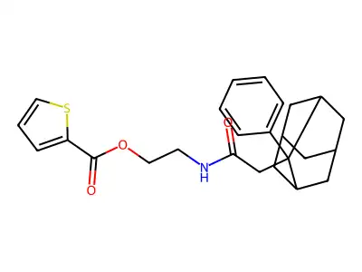 2-{[2-(2-Phenyl-2-adamantyl)acetyl]amino}ethyl 2-thiophenecarboxylate structure