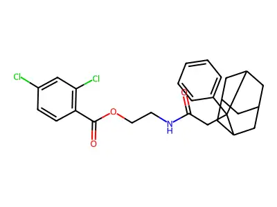 2-[[2-(2-Phenyl-2-adamantyl)acetyl]amino]ethyl 2,4-dichlorobenzoate structure