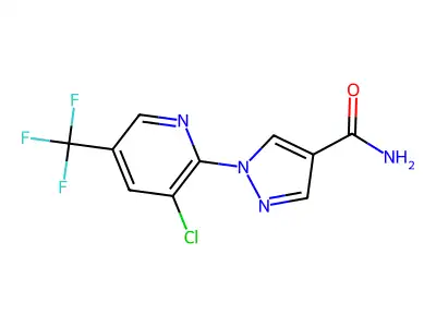 1-[3-chloro-5-(trifluoromethyl)-2-pyridinyl]-1H-pyrazole-4-carboxamide structure