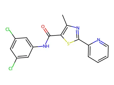 N-(3,5-dichlorophenyl)-4-methyl-2-pyridin-2-yl-1,3-thiazole-5-carboxamide structure