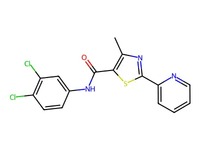 N-(3,4-dichlorophenyl)-4-methyl-2-(2-pyridinyl)-1,3-thiazole-5-carboxamide structure