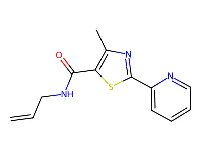 N-allyl-4-methyl-2-(2-pyridinyl)-1,3-thiazole-5-carboxamide structure