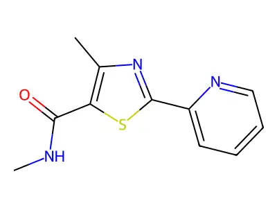 N,4-dimethyl-2-(2-pyridinyl)-1,3-thiazole-5-carboxamide structure