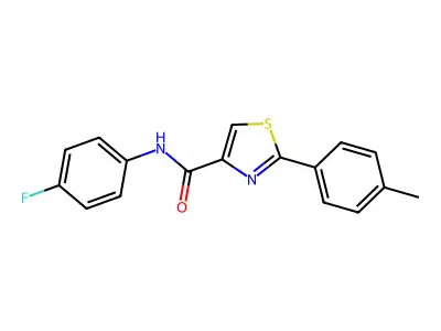 N-(4-fluorophenyl)-2-(4-methylphenyl)-1,3-thiazole-4-carboxamide structure
