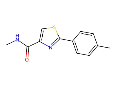 N-methyl-2-(4-methylphenyl)-1,3-thiazole-4-carboxamide structure