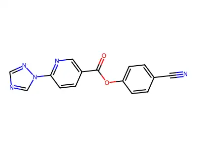 4-cyanophenyl 6-(1H-1,2,4-triazol-1-yl)nicotinate structure