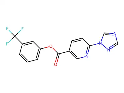 3-(trifluoromethyl)phenyl 6-(1H-1,2,4-triazol-1-yl)nicotinate structure