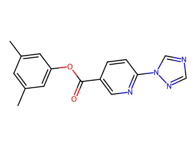 3,5-dimethylphenyl 6-(1H-1,2,4-triazol-1-yl)nicotinate structure
