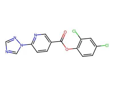 2,4-dichlorophenyl 6-(1H-1,2,4-triazol-1-yl)nicotinate structure