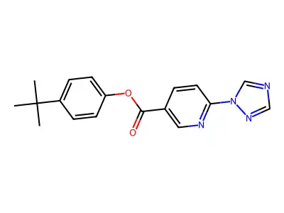 4-(tert-butyl)phenyl 6-(1H-1,2,4-triazol-1-yl)nicotinate structure